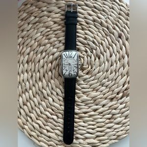 Voila Black Leather Watch- Vera Pella